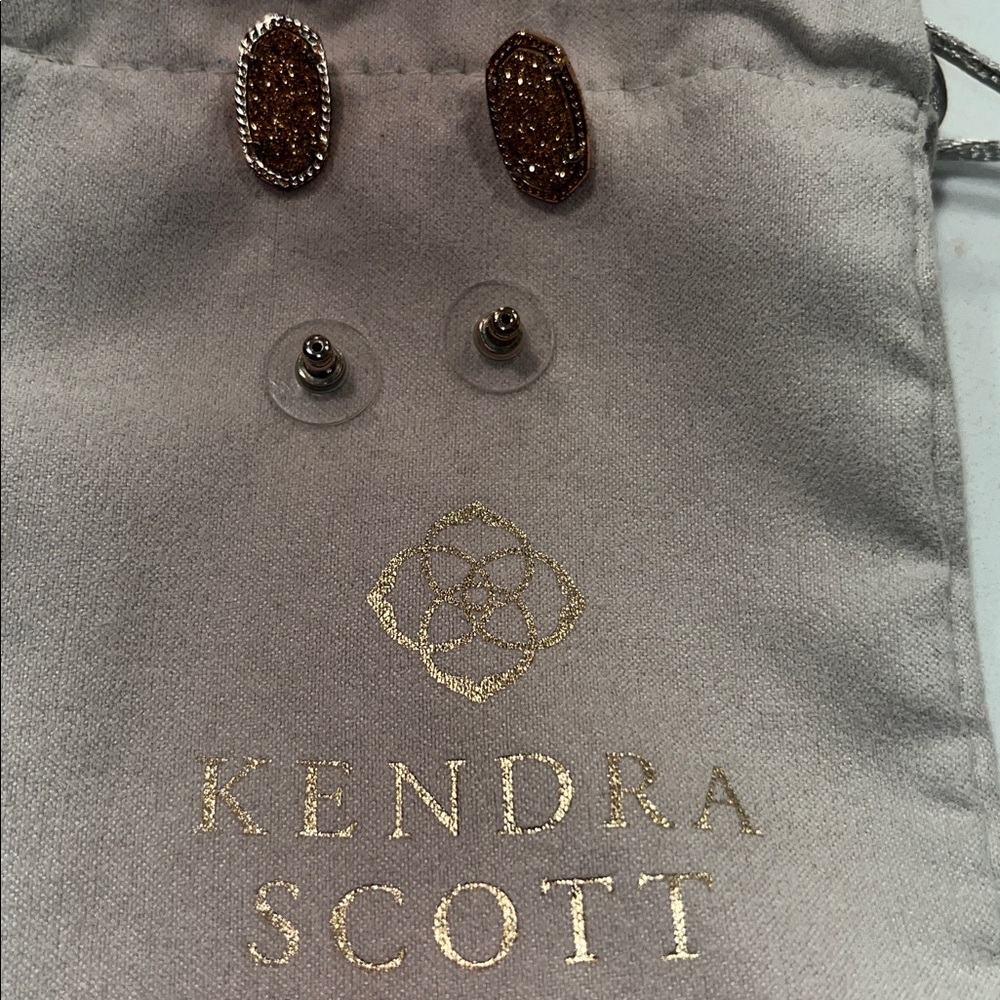Kendra Scott Gold Oval Druzy Stud Earrings